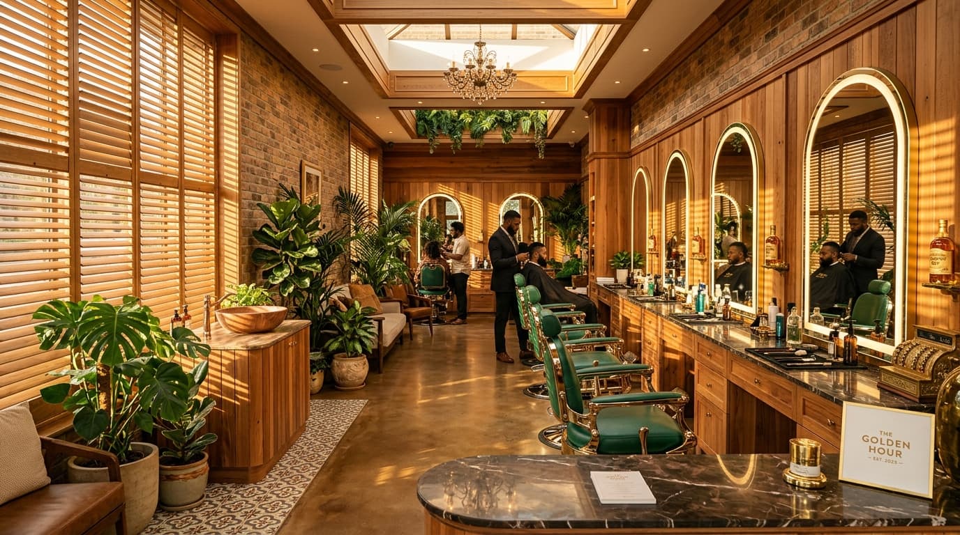 Caribbean Luxury Barbershop & Salon Interior